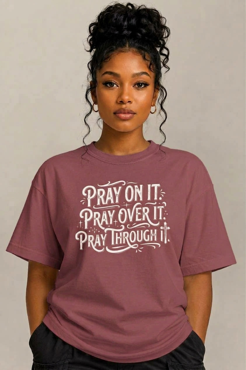 Pray On It Unisex garment-dyed heavyweight t-shirt